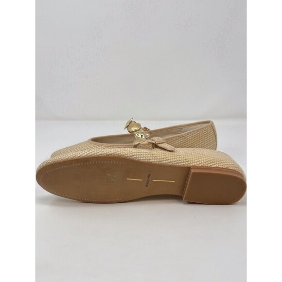 Dolce Vita Relan Womens Ballet Flats Beige Natural Raffia Mary Jane Buckle US 10 - Picture 7 of 9